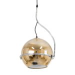 GLOBOSTAR® GLASSO 60927 Μοντέρνο Κρεμαστό Φωτιστικό Οροφής με Ντουί 1 x E27 AC 220-240V IP20 - Ασημί & Μελί - Μ27 x Π27 x Υ52cm - Image 6