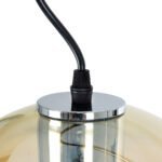 GLOBOSTAR® GLASSO 60927 Μοντέρνο Κρεμαστό Φωτιστικό Οροφής με Ντουί 1 x E27 AC 220-240V IP20 - Ασημί & Μελί - Μ27 x Π27 x Υ52cm - Image 7