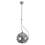 GLOBOSTAR® GLASSO 60928 Μοντέρνο Κρεμαστό Φωτιστικό Οροφής με Ντουί 1 x E27 AC 220-240V IP20 - Ασημί - Μ27 x Π27 x Υ52cm - Image 3