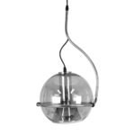 GLOBOSTAR® GLASSO 60928 Μοντέρνο Κρεμαστό Φωτιστικό Οροφής με Ντουί 1 x E27 AC 220-240V IP20 - Ασημί - Μ27 x Π27 x Υ52cm - Image 4