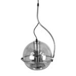 GLOBOSTAR® GLASSO 60928 Μοντέρνο Κρεμαστό Φωτιστικό Οροφής με Ντουί 1 x E27 AC 220-240V IP20 - Ασημί - Μ27 x Π27 x Υ52cm - Image 5