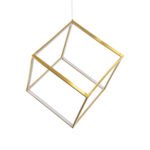 GLOBOSTAR® KIBOO 60930 Μοντέρνο Κρεμαστό Φωτιστικό Οροφής LED 36W 4150lm 360° AC 220-240V IP20 Ρυθμιζόμενο Λευκό CCT με Χειριστήριο από 2700K έως 6000K Dimmable - Lumileds SMD Chip - Χρυσό Βούρτσας - Μ40 x Π40 x Υ40cm - 3 Χρόνια Εγγύηση - Image 3