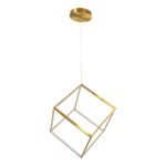 GLOBOSTAR® KIBOO 60930 Μοντέρνο Κρεμαστό Φωτιστικό Οροφής LED 36W 4150lm 360° AC 220-240V IP20 Ρυθμιζόμενο Λευκό CCT με Χειριστήριο από 2700K έως 6000K Dimmable - Lumileds SMD Chip - Χρυσό Βούρτσας - Μ40 x Π40 x Υ40cm - 3 Χρόνια Εγγύηση - Image 4