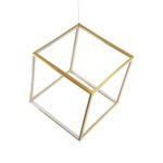 GLOBOSTAR® KIBOO 60930 Μοντέρνο Κρεμαστό Φωτιστικό Οροφής LED 36W 4150lm 360° AC 220-240V IP20 Ρυθμιζόμενο Λευκό CCT με Χειριστήριο από 2700K έως 6000K Dimmable - Lumileds SMD Chip - Χρυσό Βούρτσας - Μ40 x Π40 x Υ40cm - 3 Χρόνια Εγγύηση - Image 5