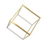 GLOBOSTAR® KIBOO 60930 Μοντέρνο Κρεμαστό Φωτιστικό Οροφής LED 36W 4150lm 360° AC 220-240V IP20 Ρυθμιζόμενο Λευκό CCT με Χειριστήριο από 2700K έως 6000K Dimmable - Lumileds SMD Chip - Χρυσό Βούρτσας - Μ40 x Π40 x Υ40cm - 3 Χρόνια Εγγύηση - Image 6