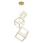 GLOBOSTAR® KIBOO-TRIO 60932 Μοντέρνο Κρεμαστό Φωτιστικό Οροφής LED 90W 10350lm 360° AC 220-240V IP20 Ρυθμιζόμενο Λευκό CCT με Χειριστήριο από 2700K έως 6000K Dimmable - Lumileds SMD Chip - Χρυσό - Μ60 x Π60 x Υ80cm - 3 Χρόνια Εγγύηση - Image 4