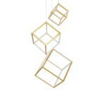 GLOBOSTAR® KIBOO-TRIO 60932 Μοντέρνο Κρεμαστό Φωτιστικό Οροφής LED 90W 10350lm 360° AC 220-240V IP20 Ρυθμιζόμενο Λευκό CCT με Χειριστήριο από 2700K έως 6000K Dimmable - Lumileds SMD Chip - Χρυσό - Μ60 x Π60 x Υ80cm - 3 Χρόνια Εγγύηση - Image 6