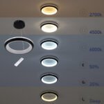 GLOBOSTAR® MELINA 61043 Μοντέρνο Κρεμαστό Φωτιστικό Οροφής LED 55W 6376lm 120° AC 220-240V IP20 Ρυθμιζόμενο Λευκό CCT με Χειριστήριο από 2700K έως 6000K Dimmable - Lumileds SMD Chip - Μαύρο Ματ - Μ48 x Π48 x Υ6.5cm - 3 Χρόνια Εγγύηση - Image 11