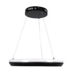 GLOBOSTAR® MELINA 61043 Μοντέρνο Κρεμαστό Φωτιστικό Οροφής LED 55W 6376lm 120° AC 220-240V IP20 Ρυθμιζόμενο Λευκό CCT με Χειριστήριο από 2700K έως 6000K Dimmable - Lumileds SMD Chip - Μαύρο Ματ - Μ48 x Π48 x Υ6.5cm - 3 Χρόνια Εγγύηση - Image 5