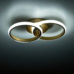 GLOBOSTAR® CORA 61060 Μοντέρνο Φωτιστικό Οροφής LED 18W 2160lm 300° AC 220-240V IP20 Ρυθμιζόμενο Λευκό CCT με On/Off 2700K/4500K/6000K - Lumileds SMD Chip - Χρυσό Βούρτσας - Μ36 x Π20.5 x Υ7cm - 3 Χρόνια Εγγύηση - Image 8