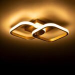 GLOBOSTAR® NORA 61063 Μοντέρνο Φωτιστικό Οροφής LED 22W 2640lm 300° AC 220-240V IP20 Ρυθμιζόμενο Λευκό CCT με On/Off 2700K/4500K/6000K - Lumileds SMD Chip - Χρυσό Βούρτσας - Μ40 x Π24 x Υ7cm - 3 Χρόνια Εγγύηση - Image 6