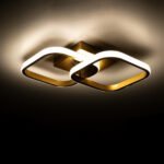 GLOBOSTAR® NORA 61063 Μοντέρνο Φωτιστικό Οροφής LED 22W 2640lm 300° AC 220-240V IP20 Ρυθμιζόμενο Λευκό CCT με On/Off 2700K/4500K/6000K - Lumileds SMD Chip - Χρυσό Βούρτσας - Μ40 x Π24 x Υ7cm - 3 Χρόνια Εγγύηση - Image 7