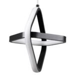 GLOBOSTAR® ROSE 61064 Μοντέρνο Κρεμαστό Φωτιστικό Οροφής LED 22W 2640lm 300° AC 220-240V IP20 Ρυθμιζόμενο Λευκό CCT με On/Off 2700K/4500K/6000K - Lumileds SMD Chip - Μαύρο Ματ - Μ24 x Π22 x Υ24cm - 3 Χρόνια Εγγύηση - Image 3