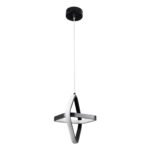 GLOBOSTAR® ROSE 61064 Μοντέρνο Κρεμαστό Φωτιστικό Οροφής LED 22W 2640lm 300° AC 220-240V IP20 Ρυθμιζόμενο Λευκό CCT με On/Off 2700K/4500K/6000K - Lumileds SMD Chip - Μαύρο Ματ - Μ24 x Π22 x Υ24cm - 3 Χρόνια Εγγύηση - Image 4