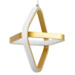 GLOBOSTAR® ROSE 61066 Μοντέρνο Κρεμαστό Φωτιστικό Οροφής LED 22W 2640lm 300° AC 220-240V IP20 Ρυθμιζόμενο Λευκό CCT με On/Off 2700K/4500K/6000K - Lumileds SMD Chip - Χρυσό Βούρτσας - Μ24 x Π22 x Υ24cm - 3 Χρόνια Εγγύηση - Image 3