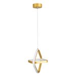 GLOBOSTAR® ROSE 61066 Μοντέρνο Κρεμαστό Φωτιστικό Οροφής LED 22W 2640lm 300° AC 220-240V IP20 Ρυθμιζόμενο Λευκό CCT με On/Off 2700K/4500K/6000K - Lumileds SMD Chip - Χρυσό Βούρτσας - Μ24 x Π22 x Υ24cm - 3 Χρόνια Εγγύηση - Image 6