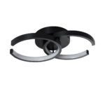 GLOBOSTAR® EVA 61067 Μοντέρνο Φωτιστικό Οροφής LED 16W 1920lm 300° AC 220-240V IP20 Ρυθμιζόμενο Λευκό CCT με On/Off 2700K/4500K/6000K - Lumileds SMD Chip - Μαύρο Ματ - Μ33 x Π21 x Υ7cm - 3 Χρόνια Εγγύηση - Image 3