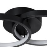 GLOBOSTAR® EVA 61067 Μοντέρνο Φωτιστικό Οροφής LED 16W 1920lm 300° AC 220-240V IP20 Ρυθμιζόμενο Λευκό CCT με On/Off 2700K/4500K/6000K - Lumileds SMD Chip - Μαύρο Ματ - Μ33 x Π21 x Υ7cm - 3 Χρόνια Εγγύηση - Image 5