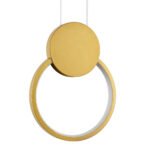 GLOBOSTAR® CYCLOS 61075 Μοντέρνο Κρεμαστό Φωτιστικό Οροφής LED 9W 1080lm 300° AC 220-240V IP20 Ρυθμιζόμενο Λευκό CCT με On/Off 2700K/4500K/6000K - Lumileds SMD Chip - Χρυσό Βούρτσας - Μ21 x Π2.3 x Υ26.5cm - 3 Χρόνια Εγγύηση - Image 3