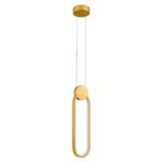 GLOBOSTAR® ILDI 61090 Μοντέρνο Κρεμαστό Φωτιστικό Οροφής LED 12W 1440lm 300° AC 220-240V IP20 Ρυθμιζόμενο Λευκό CCT με On/Off 2700K/4500K/6000K - Lumileds SMD Chip - Χρυσό Βούρτσας - Μ10 x Π2.3 x Υ38cm - 3 Χρόνια Εγγύηση - Image 4