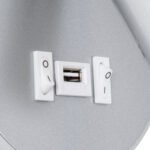 GLOBOSTAR® JERSEY 61103 Μοντέρνο Φωτιστικό Τοίχου - Απλίκα Ξενοδοχείου Reading Light με Φορτιστή USB 3A LED 10W 1380lm 36° & 360° AC 220-240V IP20 Φυσικό Λευκό 4500K - Bridgelux SMD Chip & TÜV SÜD Driver - Νίκελ Βούρτσας - Μ14.5 x Π14.5 x Υ6cm - 3 Χρόνια Εγγύηση - Image 7
