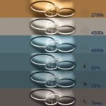 GLOBOSTAR® NEMESIS 61108 Μοντέρνο Φωτιστικό Οροφής LED 98W 11858lm 360° AC 220-240V IP20 Ρυθμιζόμενο Λευκό CCT με Χειριστήριο από 2700K έως 6000K Dimmable - Lumileds SMD Chip - Μαύρο Ματ - Μ89 x Π60 x Υ19cm - 3 Χρόνια Εγγύηση - Image 8