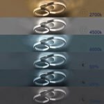 GLOBOSTAR® DIAMOND 61113 Μοντέρνο Φωτιστικό Οροφής LED 67W 8078lm 360° AC 220-240V IP20 Ρυθμιζόμενο Λευκό CCT με Χειριστήριο από 2700K έως 6000K Dimmable - Lumileds SMD Chip - Χρυσό Βούρτσας - Μ60 x Π40 x Υ14cm - 3 Χρόνια Εγγύηση - Image 8