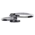 GLOBOSTAR® DIAMOND 61114 Μοντέρνο Φωτιστικό Οροφής LED 100W 12123lm 360° AC 220-240V IP20 Ρυθμιζόμενο Λευκό CCT με Χειριστήριο από 2700K έως 6000K Dimmable - Lumileds SMD Chip - Μαύρο Ματ - Μ80 x Π50 x Υ20cm - 3 Χρόνια Εγγύηση - Image 4