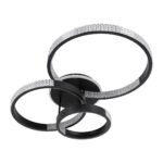 GLOBOSTAR® DIAMOND 61114 Μοντέρνο Φωτιστικό Οροφής LED 100W 12123lm 360° AC 220-240V IP20 Ρυθμιζόμενο Λευκό CCT με Χειριστήριο από 2700K έως 6000K Dimmable - Lumileds SMD Chip - Μαύρο Ματ - Μ80 x Π50 x Υ20cm - 3 Χρόνια Εγγύηση - Image 5