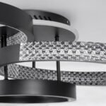 GLOBOSTAR® DIAMOND 61114 Μοντέρνο Φωτιστικό Οροφής LED 100W 12123lm 360° AC 220-240V IP20 Ρυθμιζόμενο Λευκό CCT με Χειριστήριο από 2700K έως 6000K Dimmable - Lumileds SMD Chip - Μαύρο Ματ - Μ80 x Π50 x Υ20cm - 3 Χρόνια Εγγύηση - Image 6