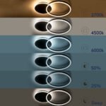 GLOBOSTAR® VENOM 61119 Μοντέρνο Φωτιστικό Οροφής LED 45W 5445lm 360° AC 220-240V IP20 Ρυθμιζόμενο Λευκό CCT με Χειριστήριο από 2700K έως 6000K Dimmable - Lumileds SMD Chip - Χρυσό Βούρτσας - Μ60 x Π40 x Υ7.5cm - 3 Χρόνια Εγγύηση - Image 8