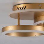 GLOBOSTAR® VENOM 61122 Μοντέρνο Φωτιστικό Οροφής LED 67W 8107lm 360° AC 220-240V IP20 Ρυθμιζόμενο Λευκό CCT με Χειριστήριο από 2700K έως 6000K Dimmable - Lumileds SMD Chip - Χρυσό Βούρτσας - Μ60 x Π40 x Υ12.5cm - 3 Χρόνια Εγγύηση - Image 7