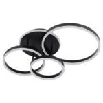 GLOBOSTAR® VENOM 61123 Μοντέρνο Φωτιστικό Οροφής LED 100W 12100lm 360° AC 220-240V IP20 Ρυθμιζόμενο Λευκό CCT με Χειριστήριο από 2700K έως 6000K Dimmable - Lumileds SMD Chip - Μαύρο Ματ - Μ70 x Π40 x Υ16cm - 3 Χρόνια Εγγύηση - Image 5