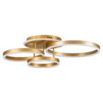 GLOBOSTAR® VENOM 61125 Μοντέρνο Φωτιστικό Οροφής LED 100W 12100lm 360° AC 220-240V IP20 Ρυθμιζόμενο Λευκό CCT με Χειριστήριο από 2700K έως 6000K Dimmable - Lumileds SMD Chip - Χρυσό Βούρτσας - Μ70 x Π40 x Υ16cm - 3 Χρόνια Εγγύηση - Image 4