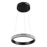 GLOBOSTAR® DIAMOND 61126 Μοντέρνο Κρεμαστό Φωτιστικό Οροφής LED 20W 2356lm 360° AC 220-240V IP20 Ρυθμιζόμενο Λευκό CCT με Χειριστήριο από 2700K έως 6000K Dimmable - Lumileds SMD Chip - Μαύρο Ματ - Μ25 x Π25 x Υ3cm - 3 Χρόνια Εγγύηση - Image 3