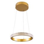 GLOBOSTAR® DIAMOND 61127 Μοντέρνο Κρεμαστό Φωτιστικό Οροφής LED 20W 2356lm 360° AC 220-240V IP20 Ρυθμιζόμενο Λευκό CCT με Χειριστήριο από 2700K έως 6000K Dimmable - Lumileds SMD Chip - Χρυσό Βούρτσας - Μ25 x Π25 x Υ3cm - 3 Χρόνια Εγγύηση - Image 3