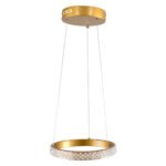 GLOBOSTAR® DIAMOND 61127 Μοντέρνο Κρεμαστό Φωτιστικό Οροφής LED 20W 2356lm 360° AC 220-240V IP20 Ρυθμιζόμενο Λευκό CCT με Χειριστήριο από 2700K έως 6000K Dimmable - Lumileds SMD Chip - Χρυσό Βούρτσας - Μ25 x Π25 x Υ3cm - 3 Χρόνια Εγγύηση - Image 5