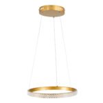 GLOBOSTAR® DIAMOND 61129 Μοντέρνο Κρεμαστό Φωτιστικό Οροφής LED 30W 3513lm 360° AC 220-240V IP20 Ρυθμιζόμενο Λευκό CCT με Χειριστήριο από 2700K έως 6000K Dimmable - Lumileds SMD Chip - Χρυσό Βούρτσας - Μ40 x Π40 x Υ3cm - 3 Χρόνια Εγγύηση - Image 5