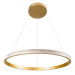 GLOBOSTAR® DIAMOND 61131 Μοντέρνο Κρεμαστό Φωτιστικό Οροφής LED 45W 5230lm 360° AC 220-240V IP20 Ρυθμιζόμενο Λευκό CCT με Χειριστήριο από 2700K έως 6000K Dimmable - Lumileds SMD Chip - Χρυσό Βούρτσας - Μ60 x Π60 x Υ3cm - 3 Χρόνια Εγγύηση - Image 3