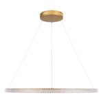 GLOBOSTAR® DIAMOND 61133 Μοντέρνο Κρεμαστό Φωτιστικό Οροφής LED 67W 7689lm 360° AC 220-240V IP20 Ρυθμιζόμενο Λευκό CCT με Χειριστήριο από 2700K έως 6000K Dimmable - Lumileds SMD Chip - Χρυσό Βούρτσας - Μ80 x Π80 x Υ3cm - 3 Χρόνια Εγγύηση - Image 4