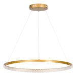 GLOBOSTAR® DIAMOND 61133 Μοντέρνο Κρεμαστό Φωτιστικό Οροφής LED 67W 7689lm 360° AC 220-240V IP20 Ρυθμιζόμενο Λευκό CCT με Χειριστήριο από 2700K έως 6000K Dimmable - Lumileds SMD Chip - Χρυσό Βούρτσας - Μ80 x Π80 x Υ3cm - 3 Χρόνια Εγγύηση - Image 5