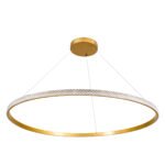 GLOBOSTAR® DIAMOND 61135 Μοντέρνο Κρεμαστό Φωτιστικό Οροφής LED 75W 8743lm 360° AC 220-240V IP20 Ρυθμιζόμενο Λευκό CCT με Χειριστήριο από 2700K έως 6000K Dimmable - Lumileds SMD Chip - Χρυσό Βούρτσας - Μ100 x Π100 x Υ3cm - 3 Χρόνια Εγγύηση - Image 3