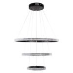 GLOBOSTAR® DIAMOND TRIO 61136-DECO Μοντέρνο Κρεμαστό Φωτιστικό Οροφής LED 100W 12123lm 360° AC 220-240V IP20 Ρυθμιζόμενο Λευκό CCT με Χειριστήριο από 2700K έως 6000K Dimmable - Lumileds SMD Chip - Μαύρο Ματ - Μ90 x Π90 x Υ90cm - 3 Χρόνια Εγγύηση - Image 6