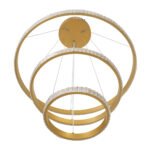 GLOBOSTAR® DIAMOND TRIO 61137 Μοντέρνο Κρεμαστό Φωτιστικό Οροφής LED 100W 12123lm 360° AC 220-240V IP20 Ρυθμιζόμενο Λευκό CCT με Χειριστήριο από 2700K έως 6000K Dimmable - Lumileds SMD Chip - Χρυσό Βούρτσας - Μ60 x Π60 x Υ60cm - 3 Χρόνια Εγγύηση - Image 5