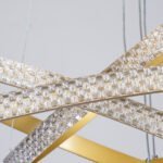 GLOBOSTAR® DIAMOND TRIO 61139 Μοντέρνο Κρεμαστό Φωτιστικό Οροφής LED 120W 14723lm 360° AC 220-240V IP20 Ρυθμιζόμενο Λευκό CCT με Χειριστήριο από 2700K έως 6000K Dimmable - Lumileds SMD Chip - Χρυσό Βούρτσας - Μ80 x Π80 x Υ80cm - 3 Χρόνια Εγγύηση - Image 7