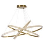 GLOBOSTAR® DIAMOND TRIO 61141-DECO Μοντέρνο Κρεμαστό Φωτιστικό Οροφής LED 150W 18379lm 360° AC 220-240V IP20 Ρυθμιζόμενο Λευκό CCT με Χειριστήριο από 2700K έως 6000K Dimmable - Lumileds SMD Chip - Χρυσό Βούρτσας - Μ100 x Π100 x Υ100cm - 3 Χρόνια Εγγύηση - Image 3