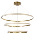 GLOBOSTAR® DIAMOND TRIO 61141-DECO Μοντέρνο Κρεμαστό Φωτιστικό Οροφής LED 150W 18379lm 360° AC 220-240V IP20 Ρυθμιζόμενο Λευκό CCT με Χειριστήριο από 2700K έως 6000K Dimmable - Lumileds SMD Chip - Χρυσό Βούρτσας - Μ100 x Π100 x Υ100cm - 3 Χρόνια Εγγύηση - Image 5