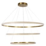 GLOBOSTAR® DIAMOND TRIO 61141-DECO Μοντέρνο Κρεμαστό Φωτιστικό Οροφής LED 150W 18379lm 360° AC 220-240V IP20 Ρυθμιζόμενο Λευκό CCT με Χειριστήριο από 2700K έως 6000K Dimmable - Lumileds SMD Chip - Χρυσό Βούρτσας - Μ100 x Π100 x Υ100cm - 3 Χρόνια Εγγύηση - Image 6