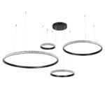 GLOBOSTAR® DIAMOND TETRA 61148 Μοντέρνο Κρεμαστό Φωτιστικό Οροφής LED 150W 18379lm 360° AC 220-240V IP20 Ρυθμιζόμενο Λευκό CCT με Χειριστήριο από 2700K έως 6000K Dimmable - Lumileds SMD Chip - Μαύρο Ματ - Μ150 x Π150 x Υ120cm - 3 Χρόνια Εγγύηση - Image 3