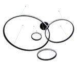 GLOBOSTAR® DIAMOND TETRA 61148 Μοντέρνο Κρεμαστό Φωτιστικό Οροφής LED 150W 18379lm 360° AC 220-240V IP20 Ρυθμιζόμενο Λευκό CCT με Χειριστήριο από 2700K έως 6000K Dimmable - Lumileds SMD Chip - Μαύρο Ματ - Μ150 x Π150 x Υ120cm - 3 Χρόνια Εγγύηση - Image 4